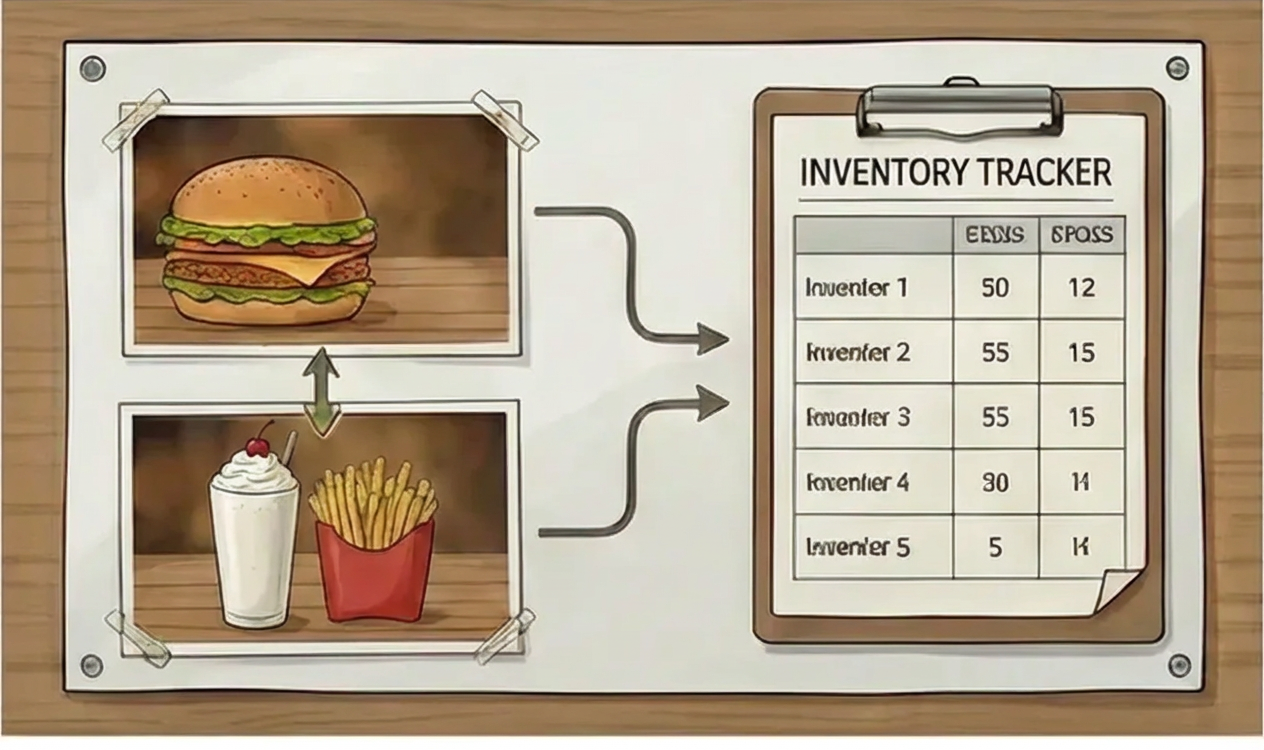 連動メニュー販売量検知と在庫管理システム構築